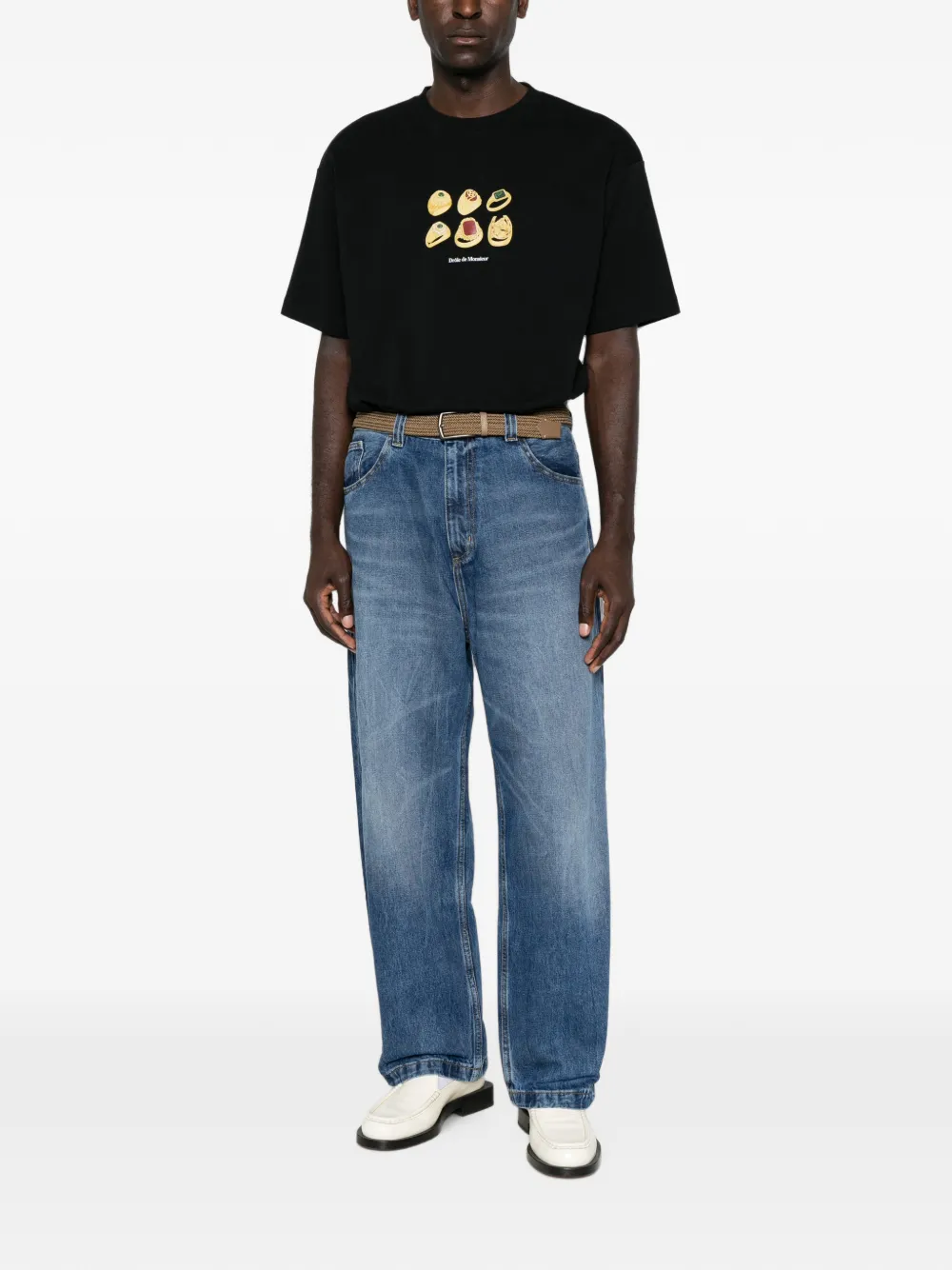 Drôle De Monsieur Rings T-shirt met print Zwart