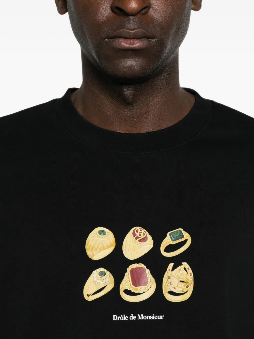 Drôle De Monsieur Rings T-shirt met print Zwart