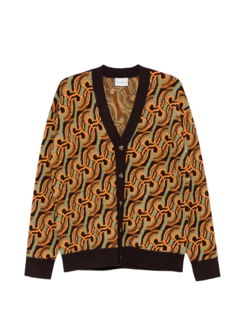 Drôle De Monsieur abstract-pattern jacquard-knit cardigan