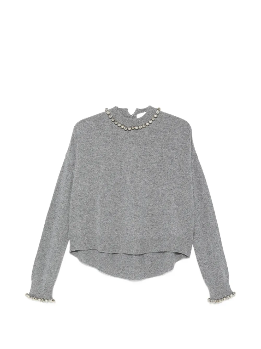 Circus Hotel stud-embellished long-sleeve sweater - Argento