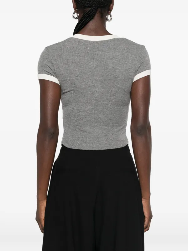 Vivienne Westwood リブTシャツ Vivienne Westwood Grey Ribbed T-shirt | Grey | FARFETCH