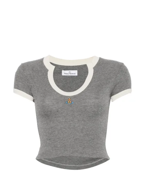 Vivienne Westwood Orb-embroidered contrast-trim T-shirt