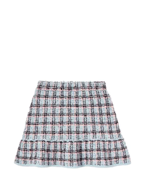 Self-Portrait Kids checked tiered mini skirt