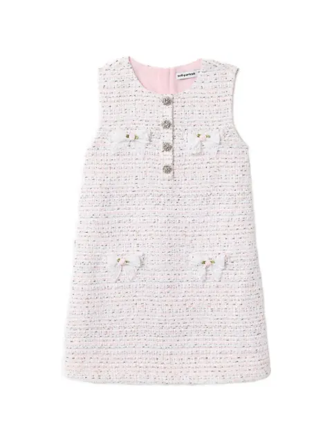 Self-Portrait Kids bow-detail bouclé mini dress