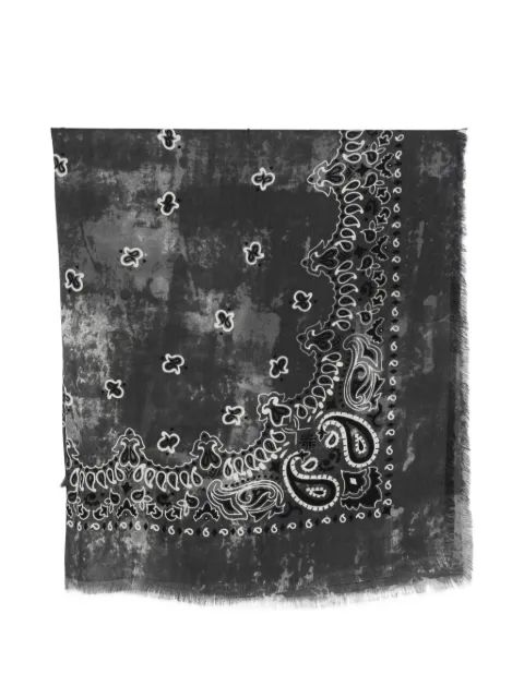 Destin paisley-print frayed scarf