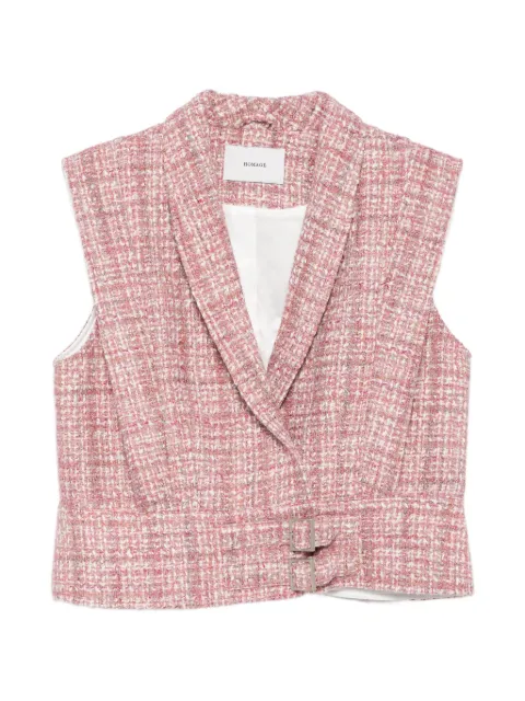 HOMAGE bouclé-knit buckled jacket