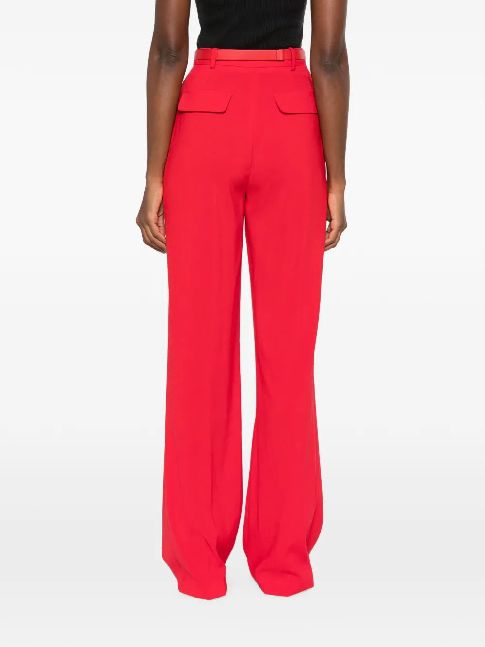 Elisabetta Franchi belted pleated tailored trousers Rood