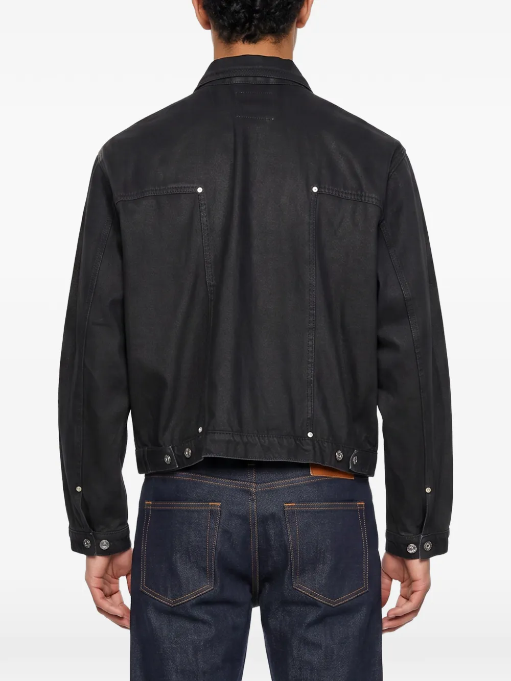 YMC Loft denim jack met gewaxt effect Zwart