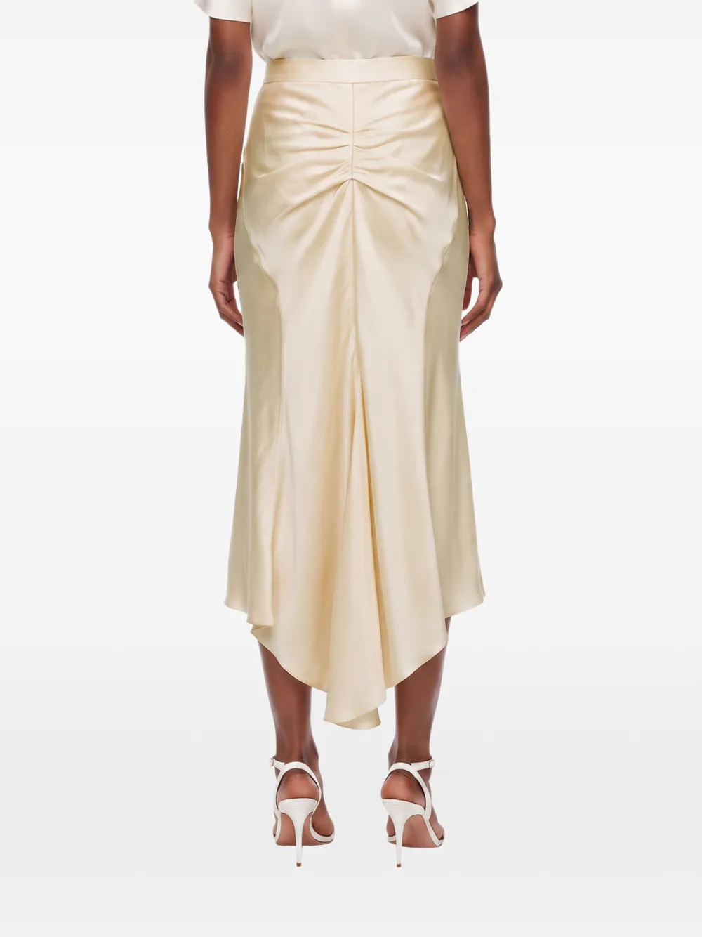 Victoria Beckham Midi-rok met ruches Beige