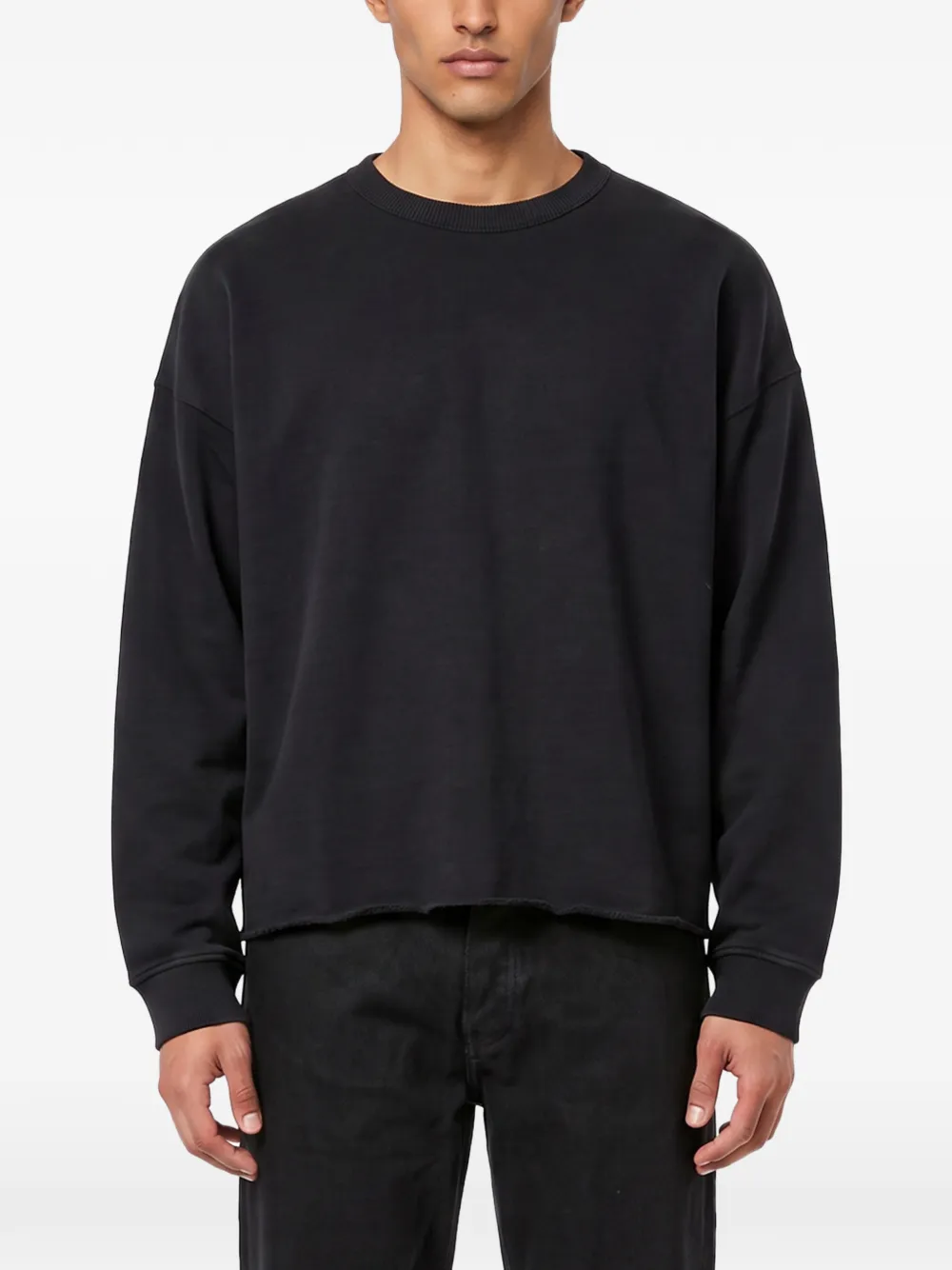 YMC Studio gerafelde sweater met verlaagde schouders Zwart