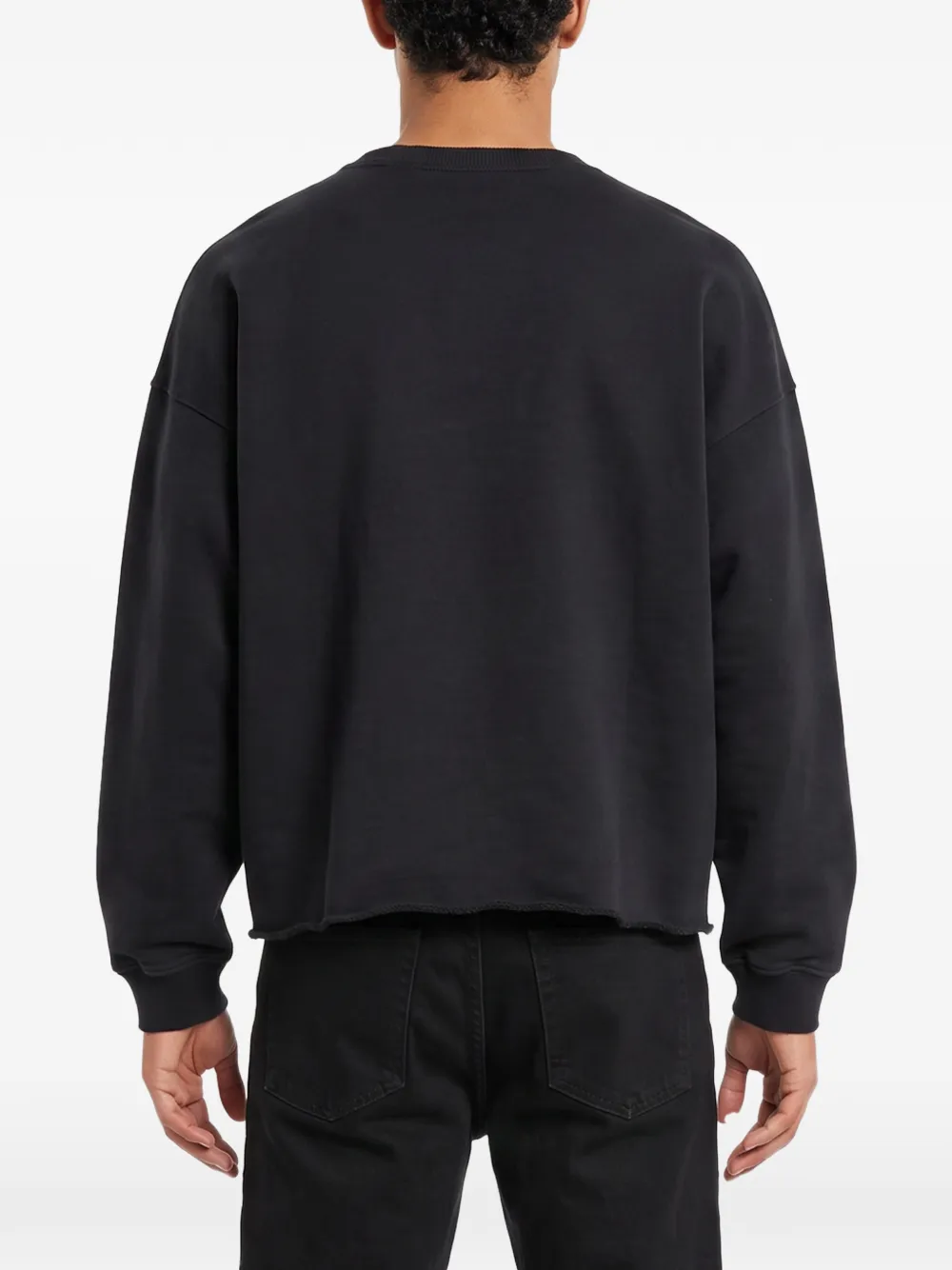YMC Studio gerafelde sweater met verlaagde schouders Zwart