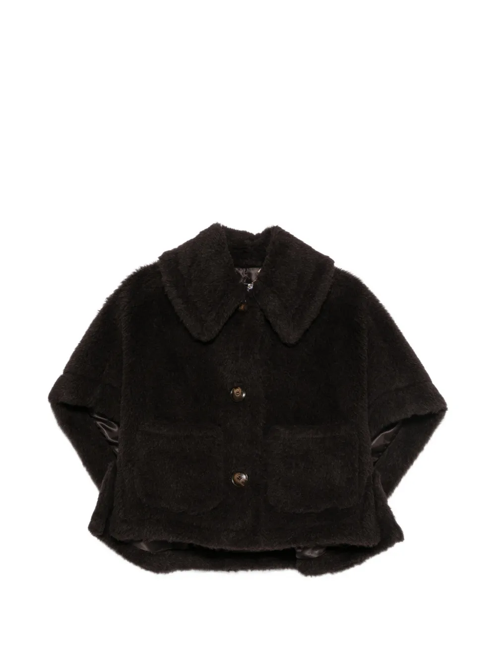 Max Mara double-breasted teddy jacket - Braun