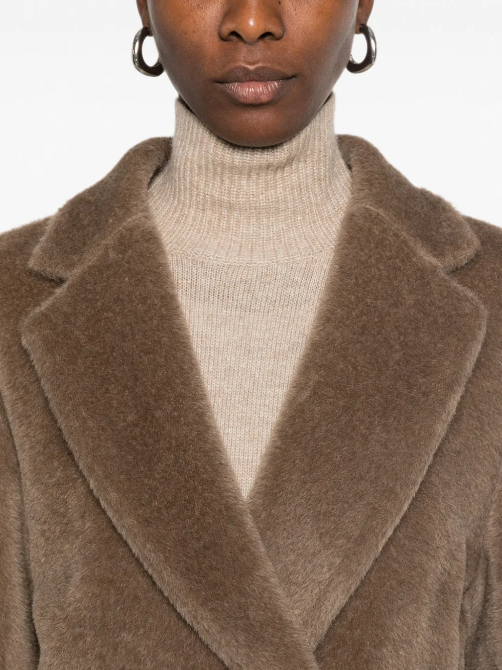 'S Max Mara Mantel met dubbele rij knopen Bruin