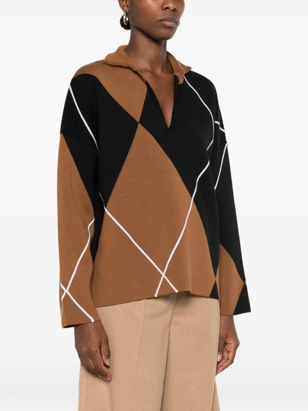 Max Mara Sala trui met argyle-patroon Zwart