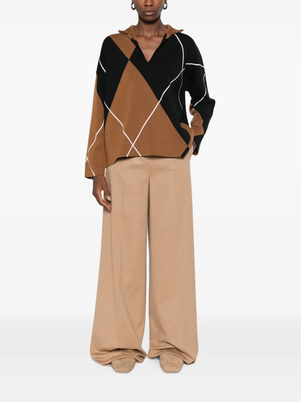 Max Mara Sala trui met argyle-patroon Zwart