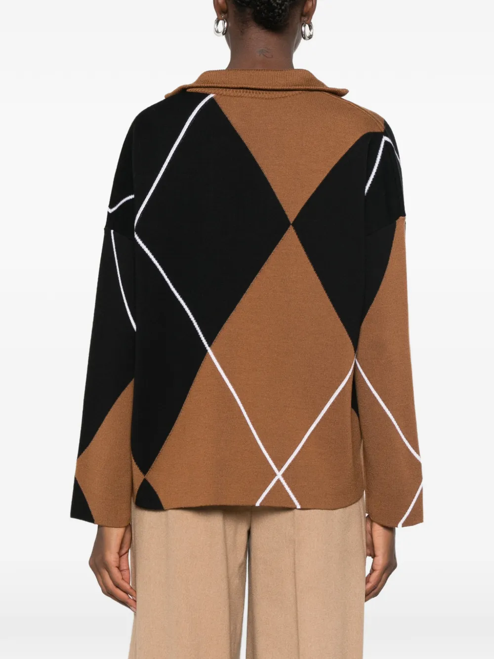 Max Mara Sala trui met argyle-patroon Zwart