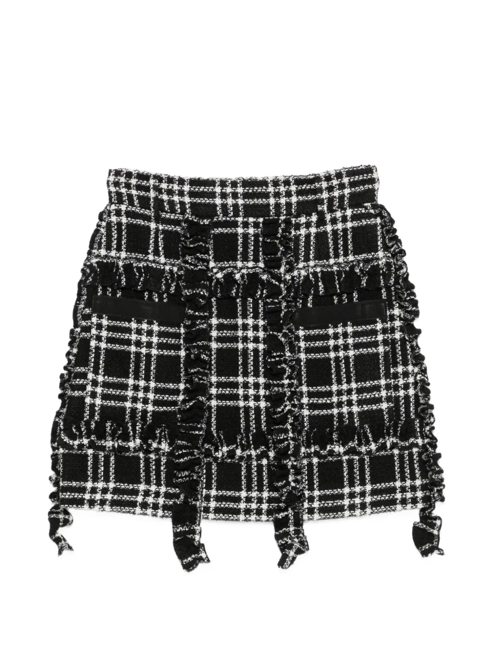 alessandro enriquez ruffled checked mini skirt - Schwarz