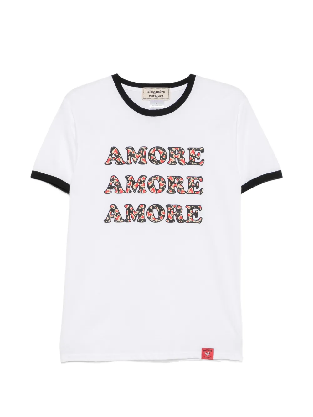 alessandro enriquez T-Shirt mit Slogan-Print - Weiß