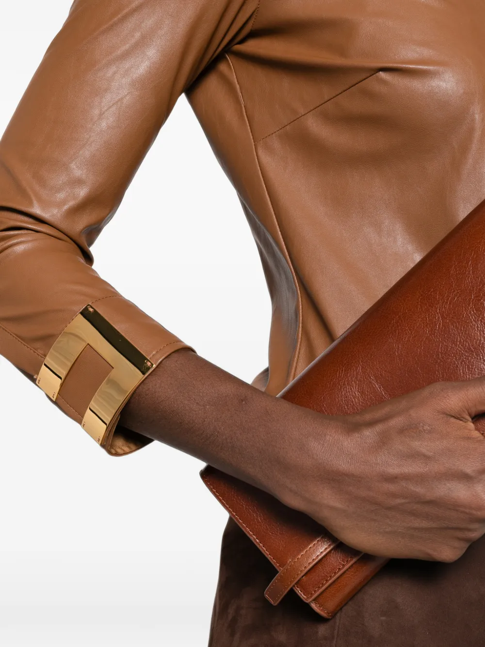 Elisabetta Franchi Blouse met logoplakkaat Bruin