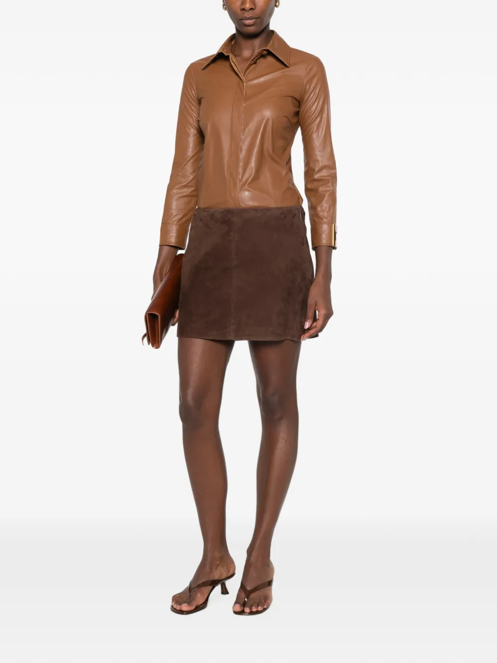 Elisabetta Franchi Blouse met logoplakkaat Bruin