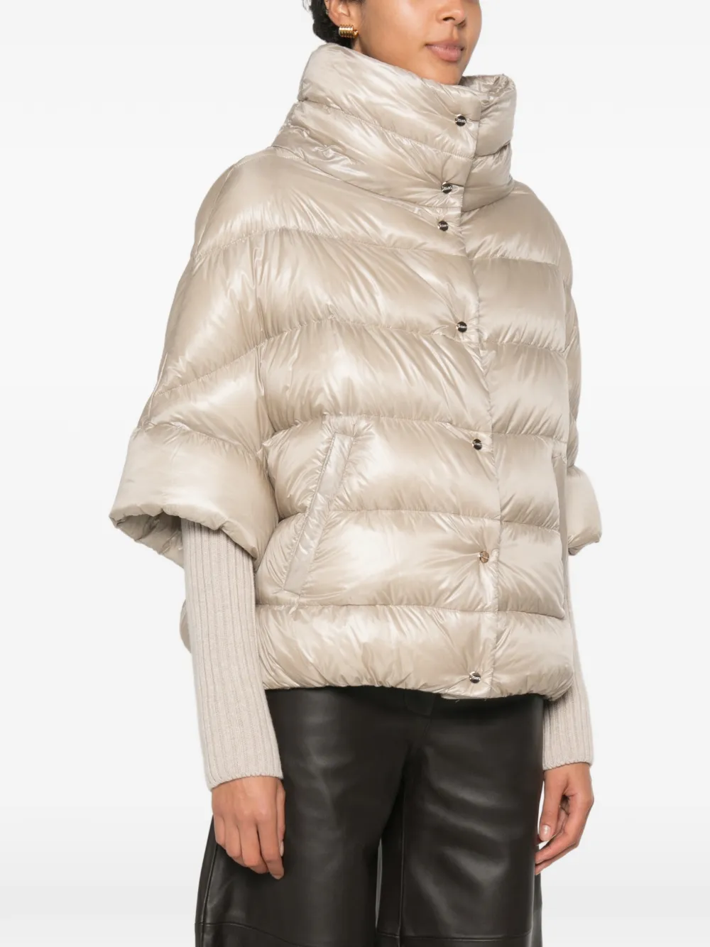 Herno Gewatteerde jas met hoge hals Beige