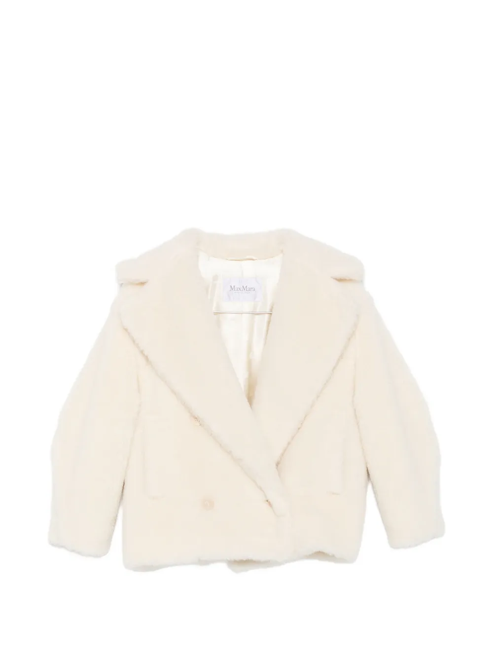 Max Mara double-breasted faux-fur jacket - Toni neutri
