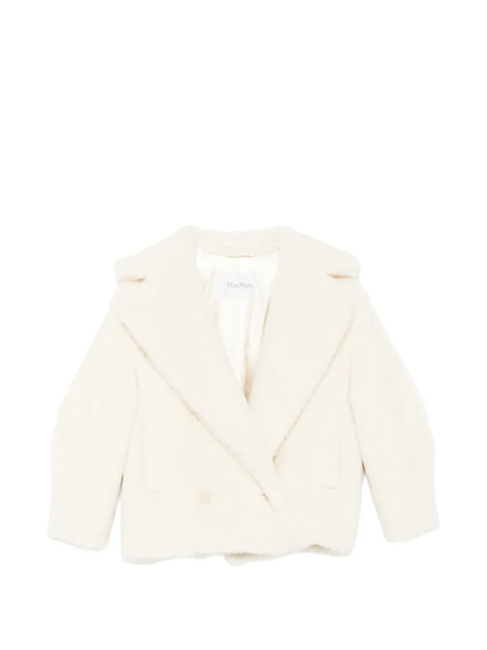 Max Mara double-breasted faux-fur jacket - Toni neutri