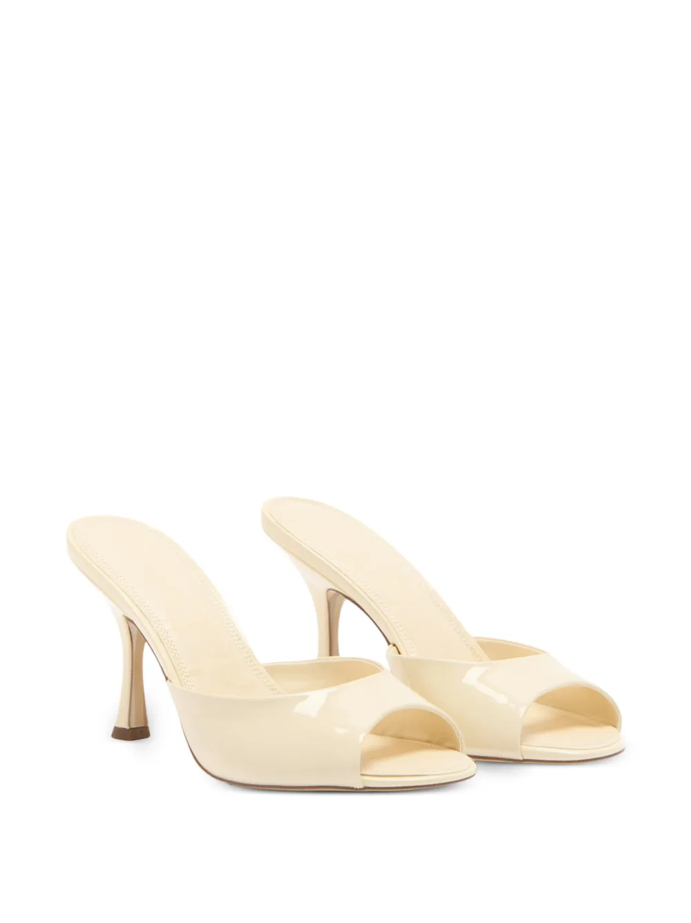 Sam Edelman patent leather peep-toe mules Beige