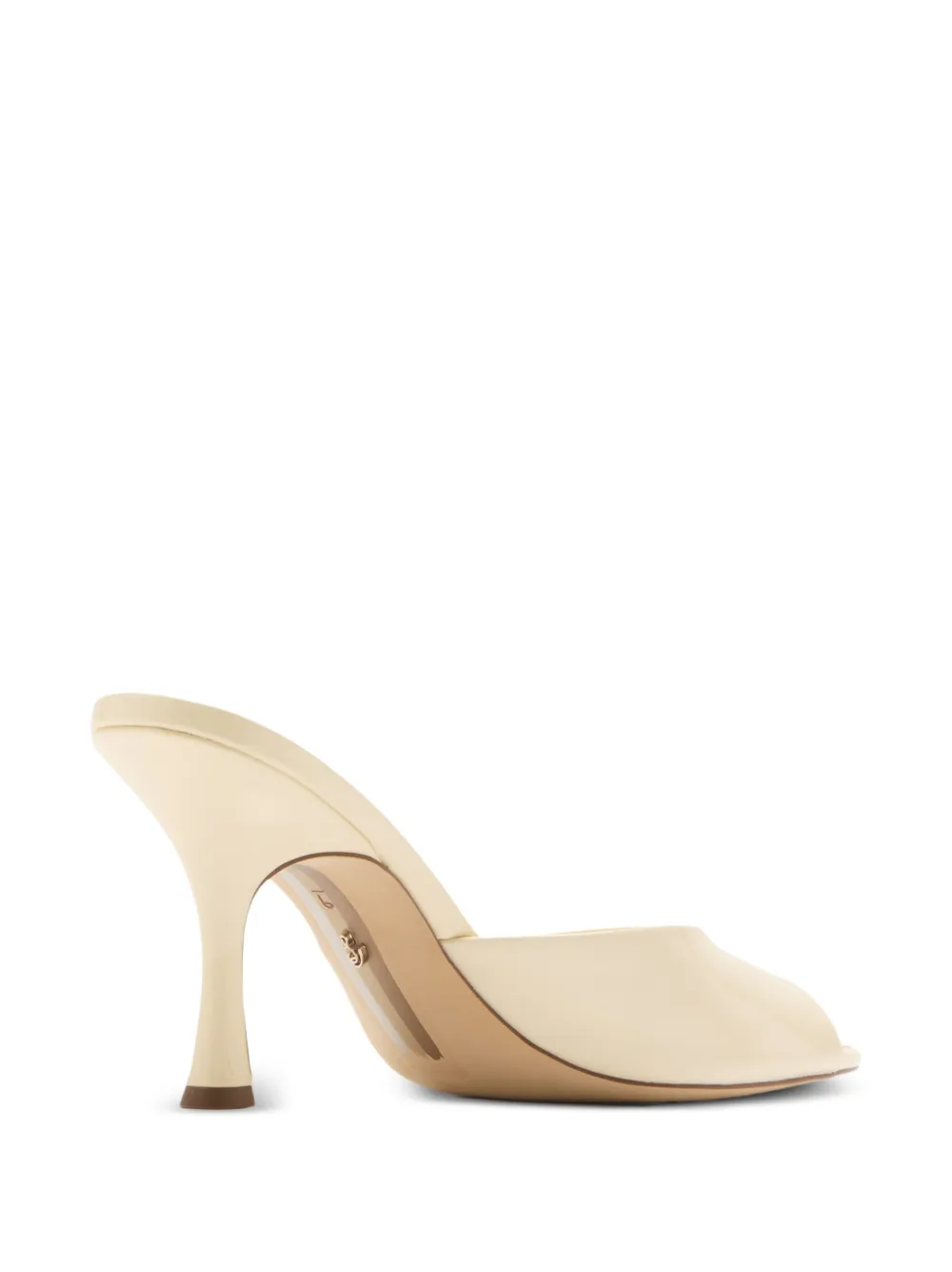 Sam Edelman patent leather peep-toe mules Beige