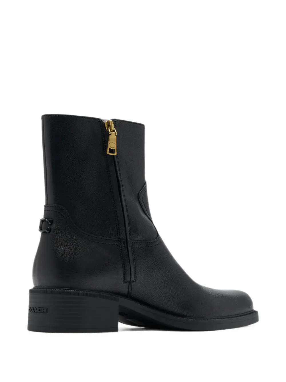 Coach logo-plaque ankle boots Zwart
