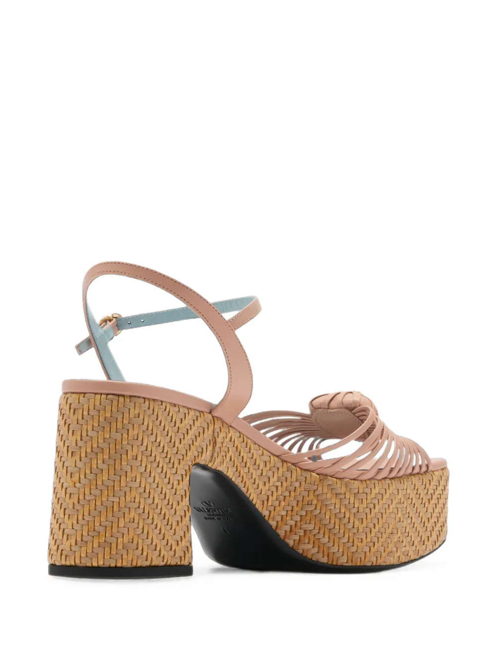 Valentino Garavani logo-plaque platform espadrilles Roze