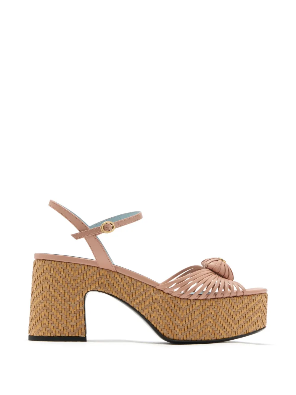 Valentino Garavani Logo-plaque Platform Espadrilles In Pink