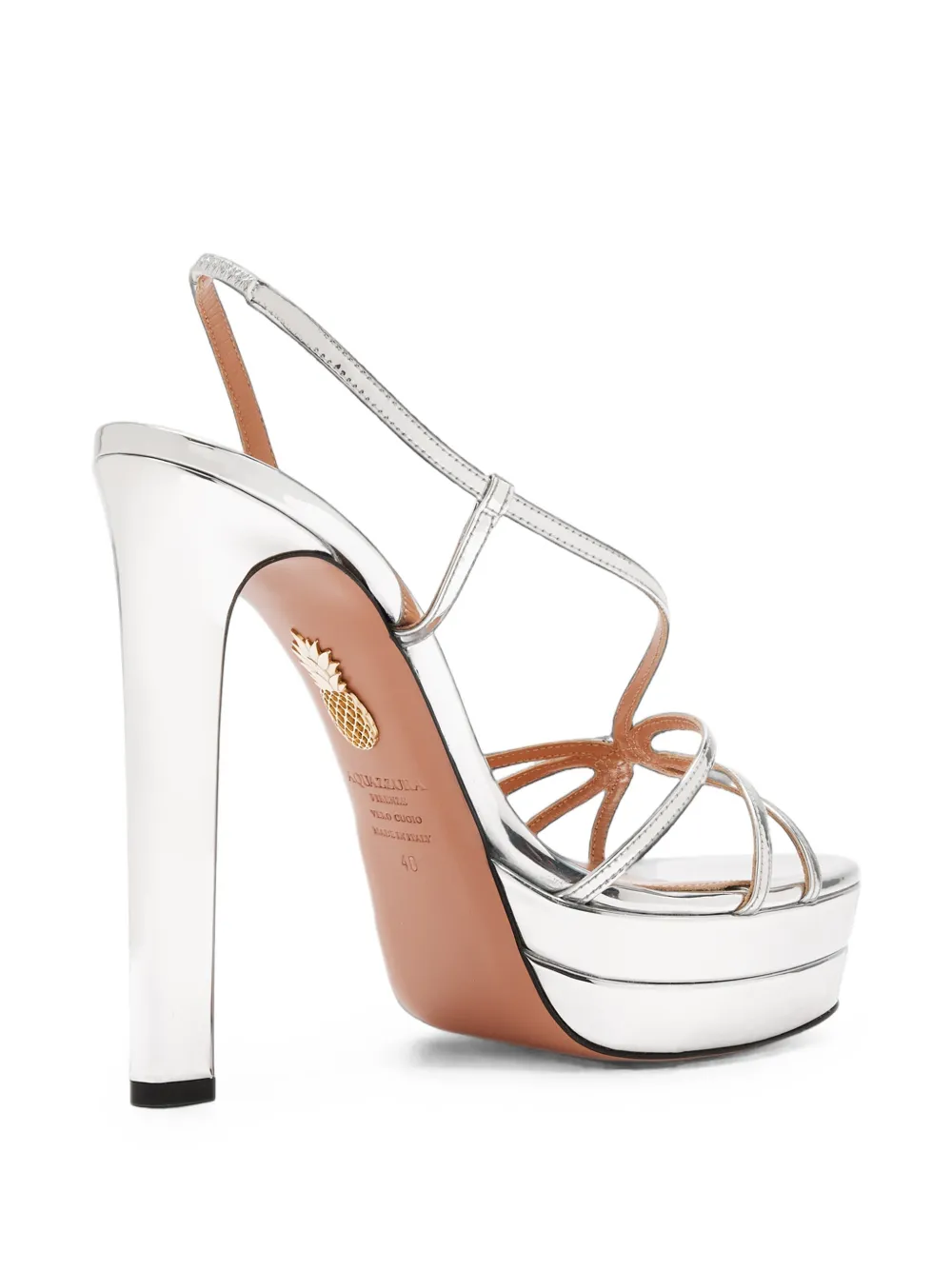 Aquazzura strappy platform sandals Zilver
