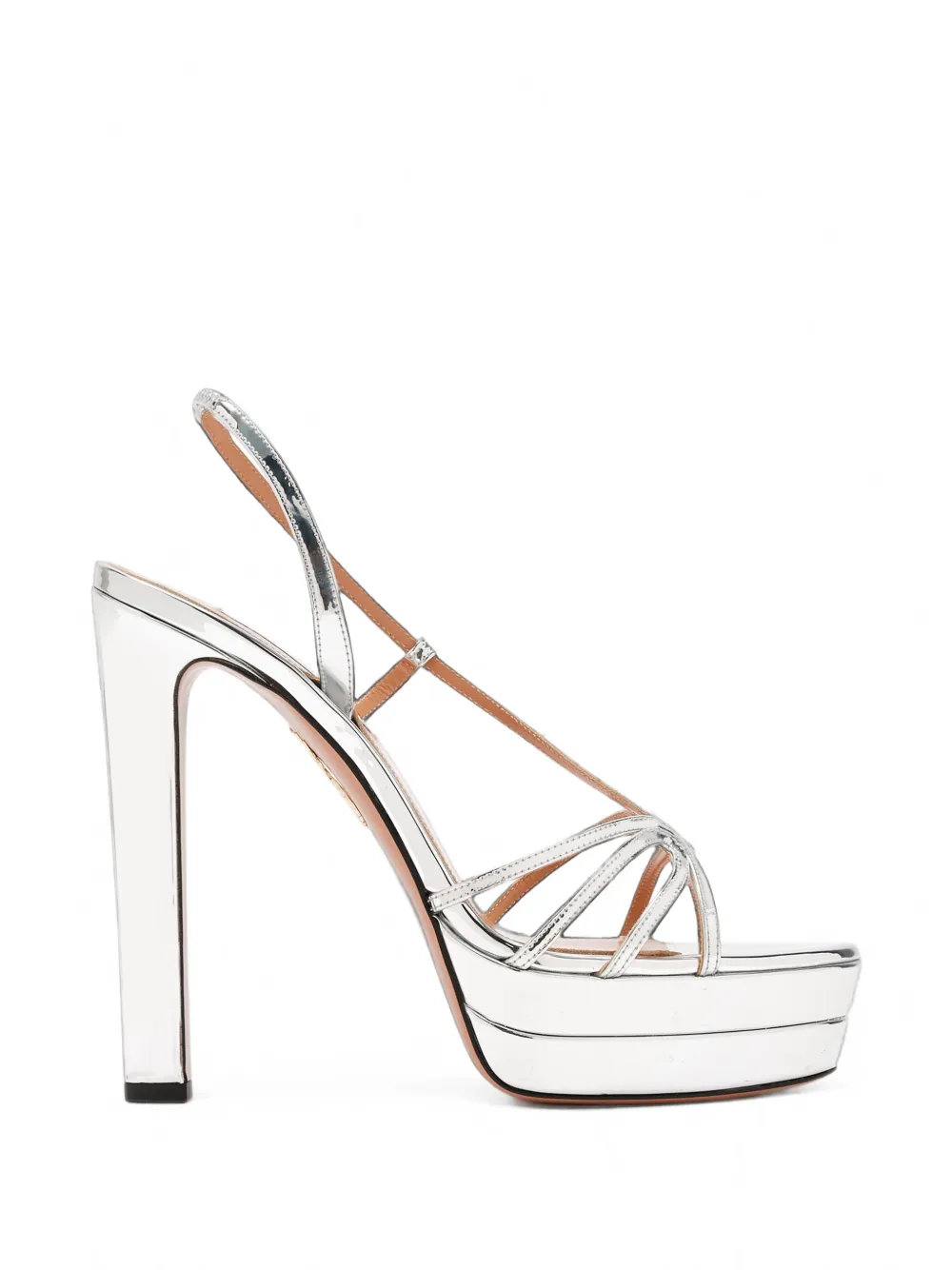 Aquazzura Strappy Platform Sandals In Silber
