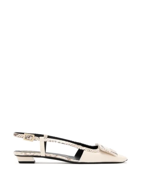 Roger Vivier snakeskin-effect buckle-detail ballet flats