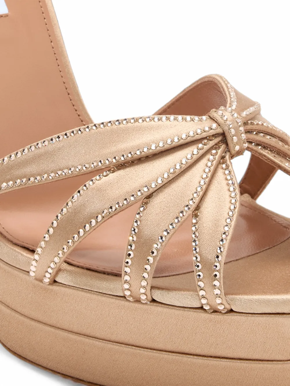 Aquazzura Soulmate crystal sandals plateau 130 Beige