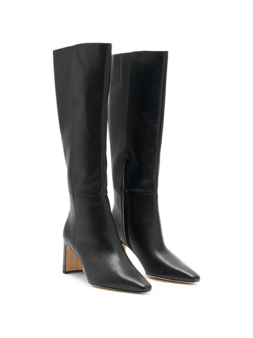 Sam Edelman Sylvia square-toe leather boots Zwart