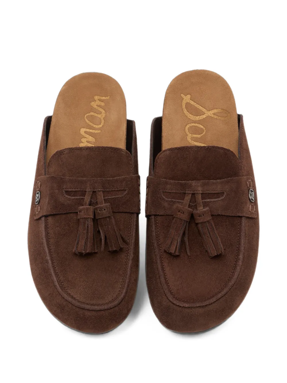 Sam Edelman Astrid tassel-detail suede mules Bruin