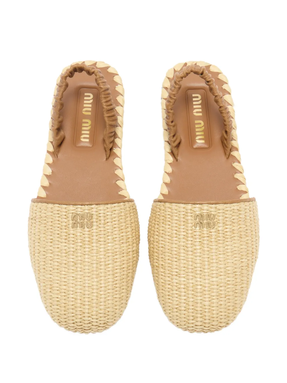 Miu woven slingback sandals Beige
