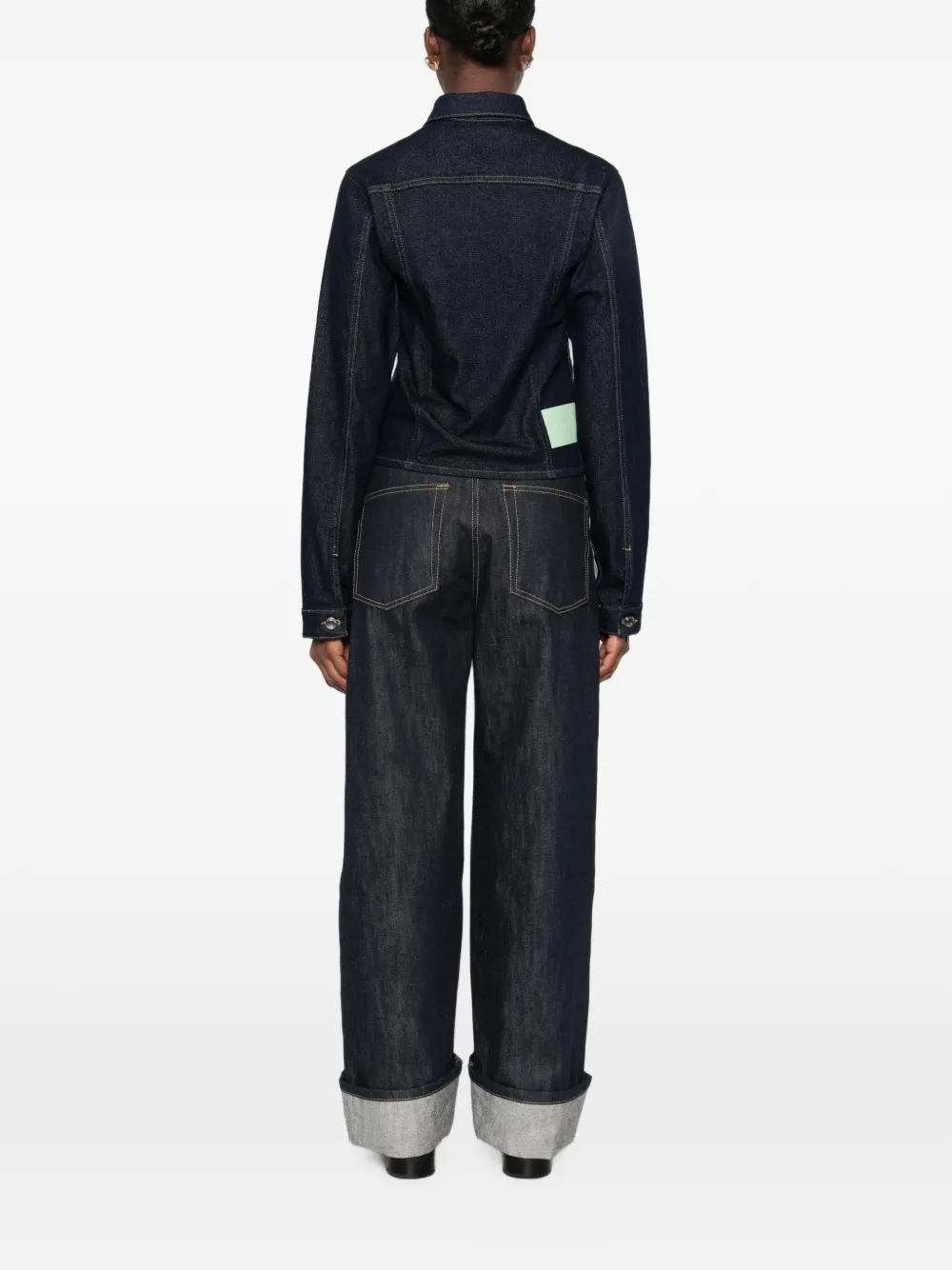 Haikure button-fastening denim jacket Blauw