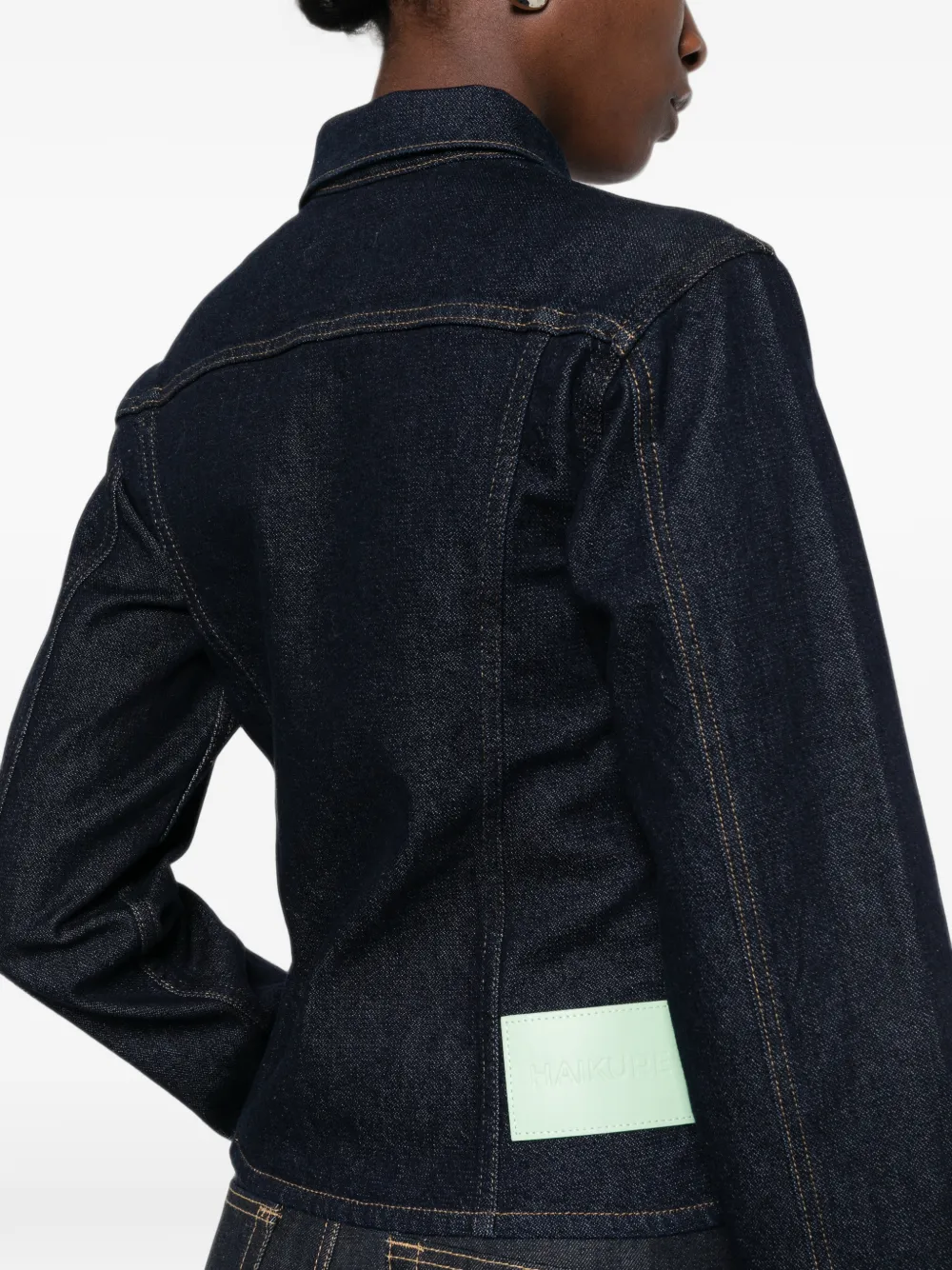 Haikure button-fastening denim jacket Blauw