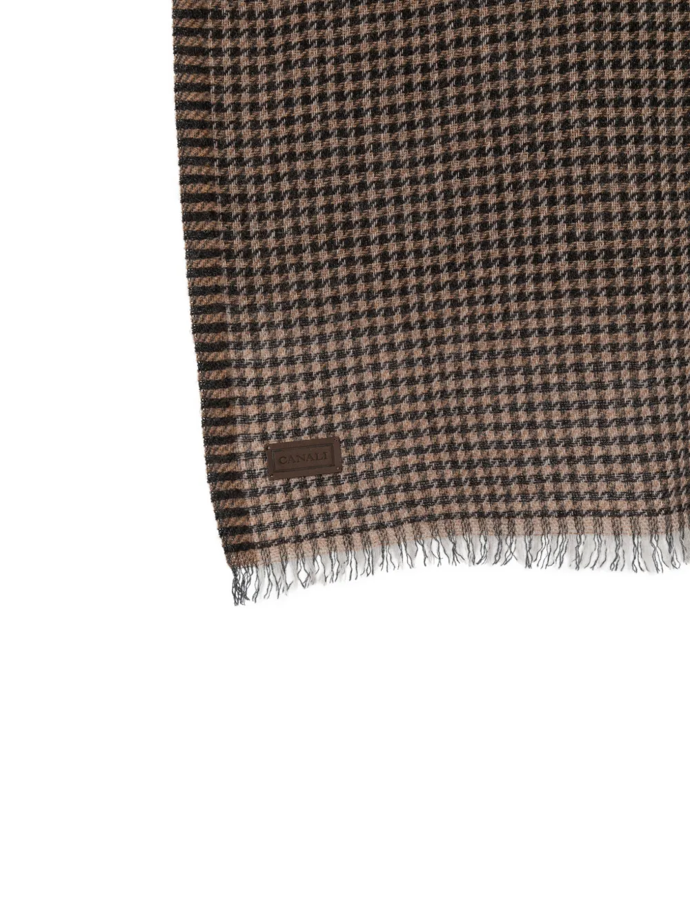 Canali Sjaal met logopatch Bruin
