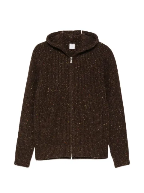 Eleventy zip-up ribbed-knit hoodie