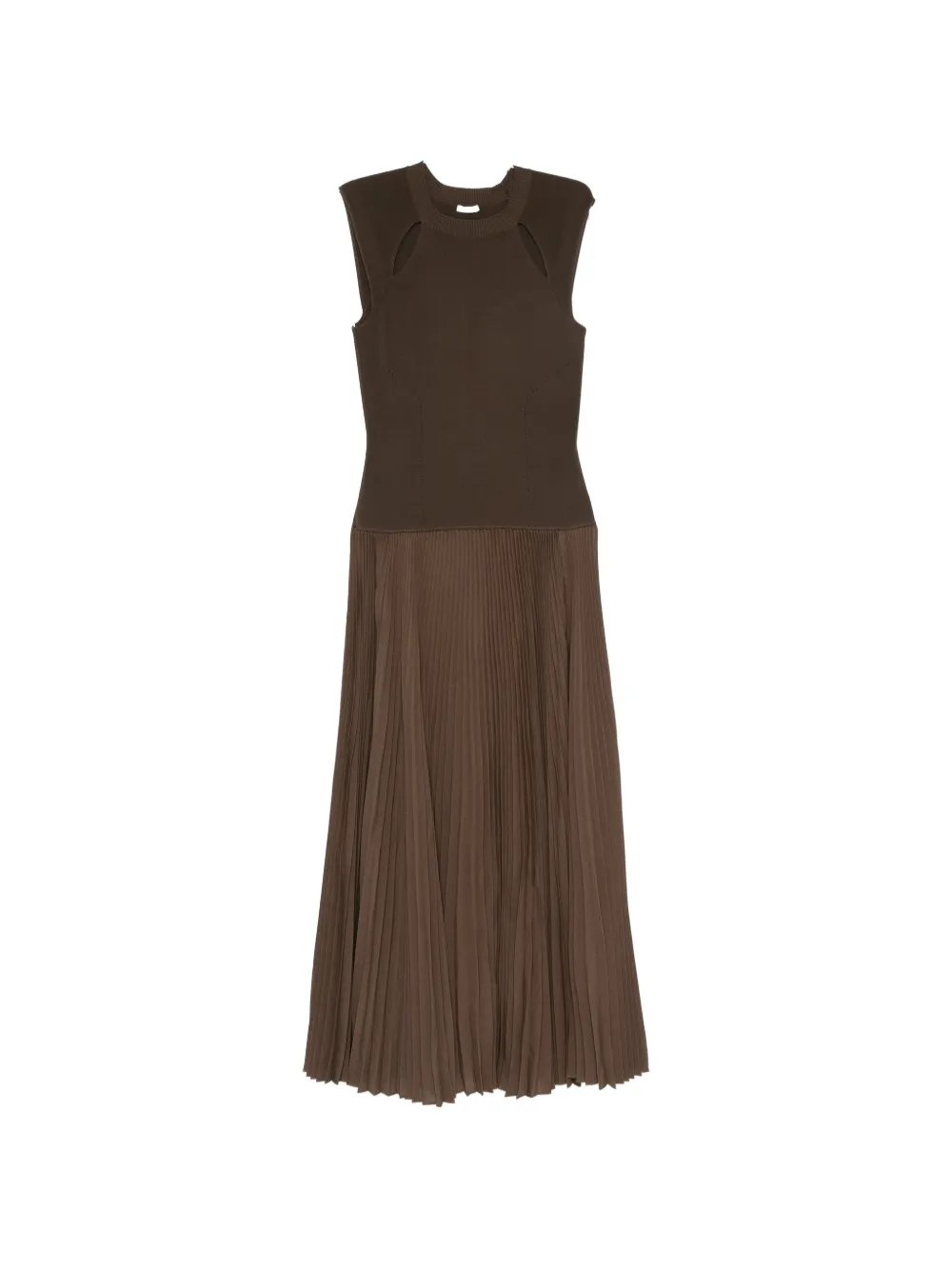 JOSEPH Nereus pleated cutout maxi dress - Marrone