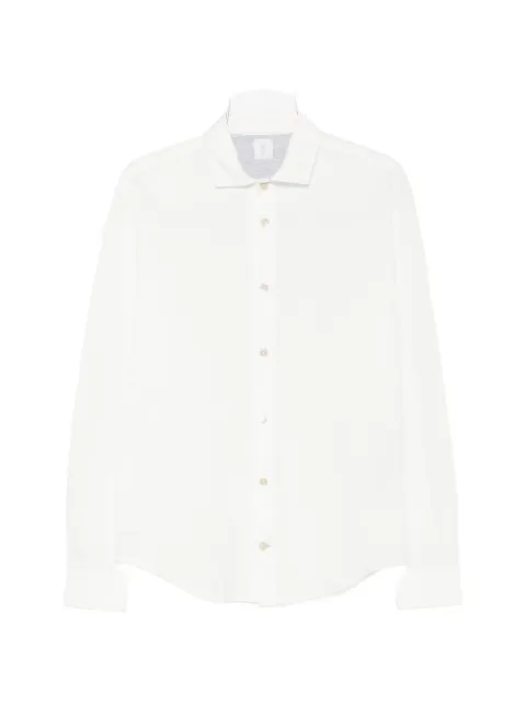Eleventy piqué long-sleeve shirt