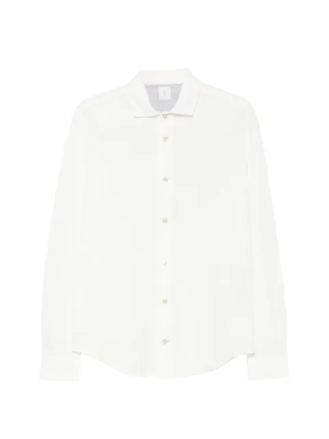Eleventy piqué long-sleeve shirt