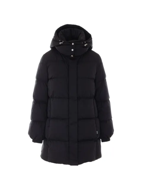 Add quilted hooded padded coat