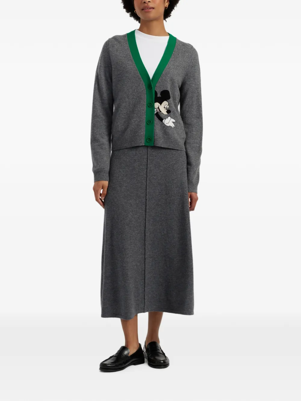 Chinti & Parker Mickey Mouse intarsia-knit cardigan Grijs