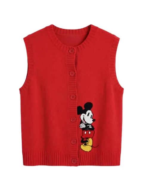 Chinti & Parker cárdigan Mickey Mouse sin mangas tejido en intarsia