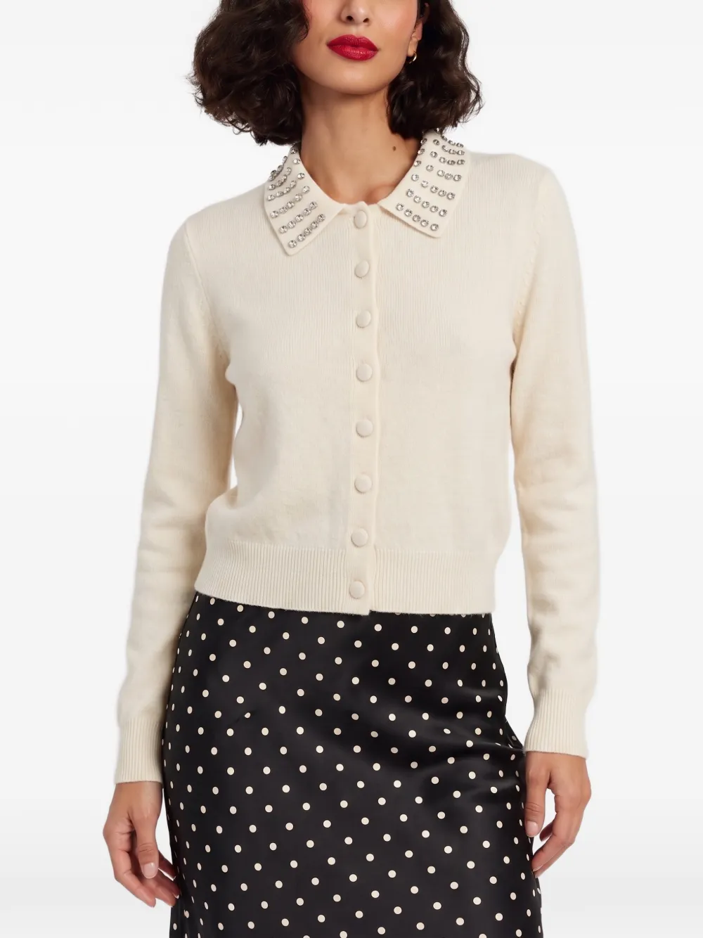 Chinti & Parker Vest verfraaid met kristallen Beige